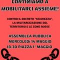 NO ALLE ZONE ROSSE! NO AL DECRETO "SICUREZZA"! NO ALLA POLITICA DI GUERRA!