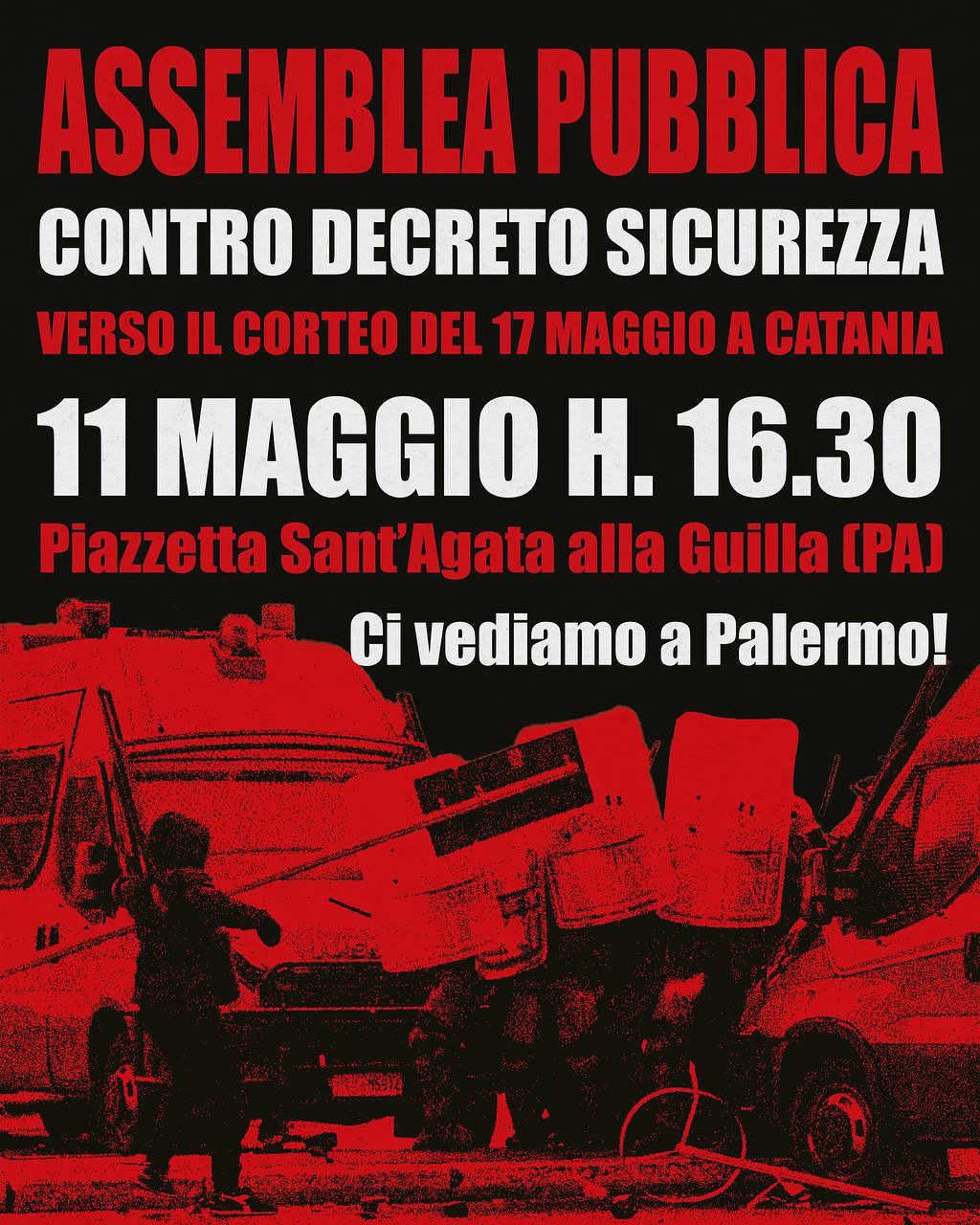 PALERMO ASSEMBLEA PUBBLICA IN VISTA DEL CORTEO DEL 17 MAGGIO A CATANIA