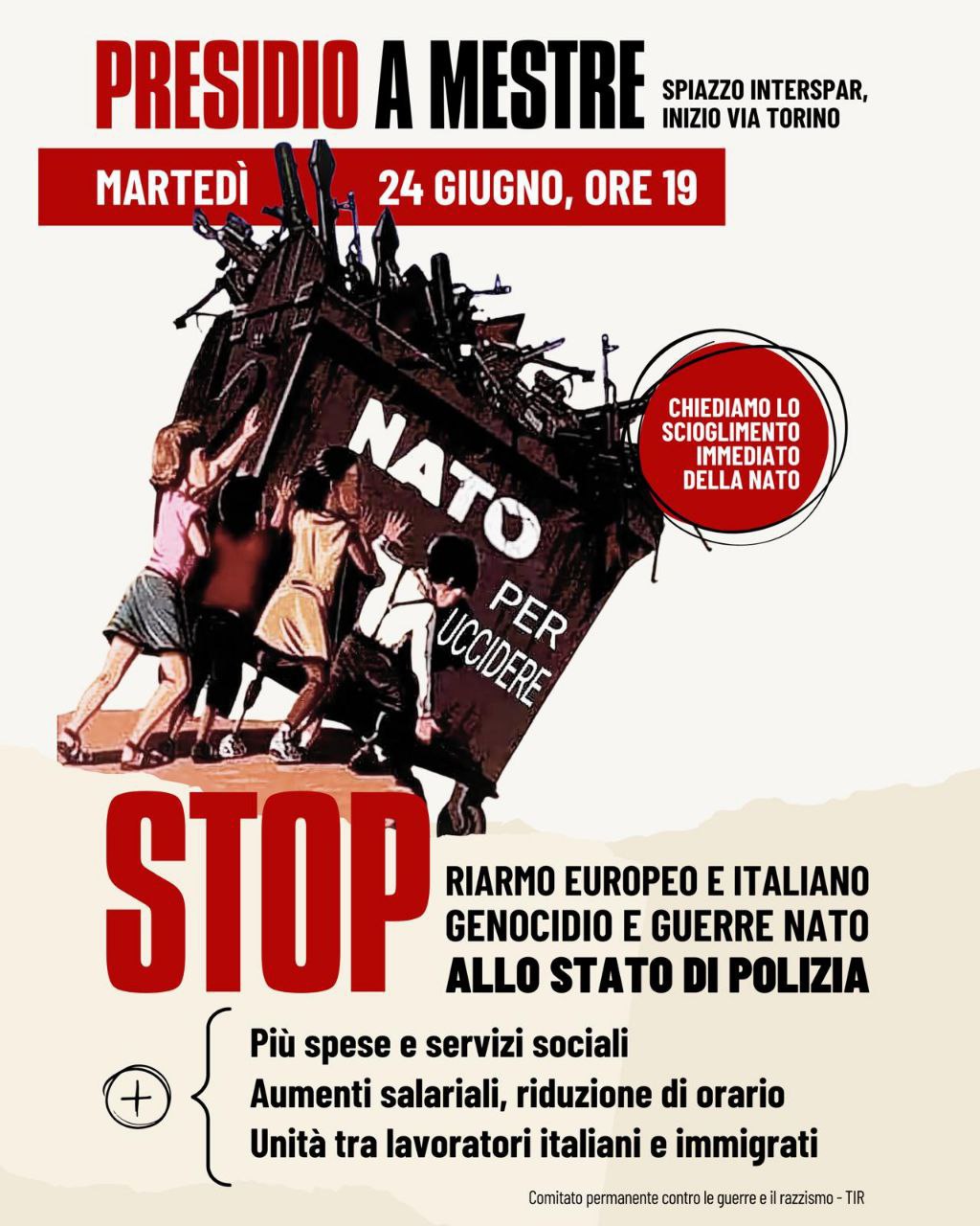 Presidio a Mestre contro la NATO
