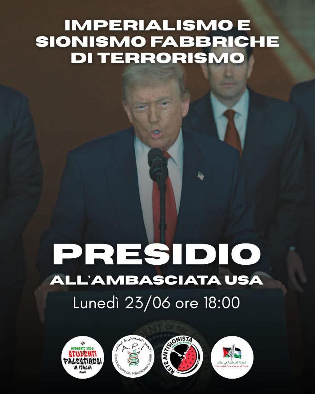 Presidio all'ambasciata USA a Roma