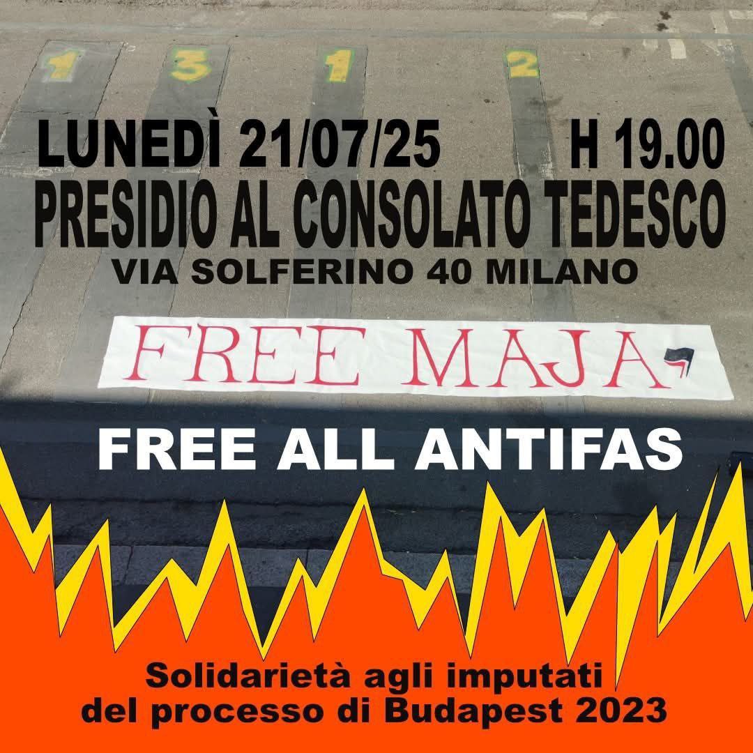 PRESIDIO AL CONOSOLATO TEDESCO IN SOLIDARIETÀ A MAJA!