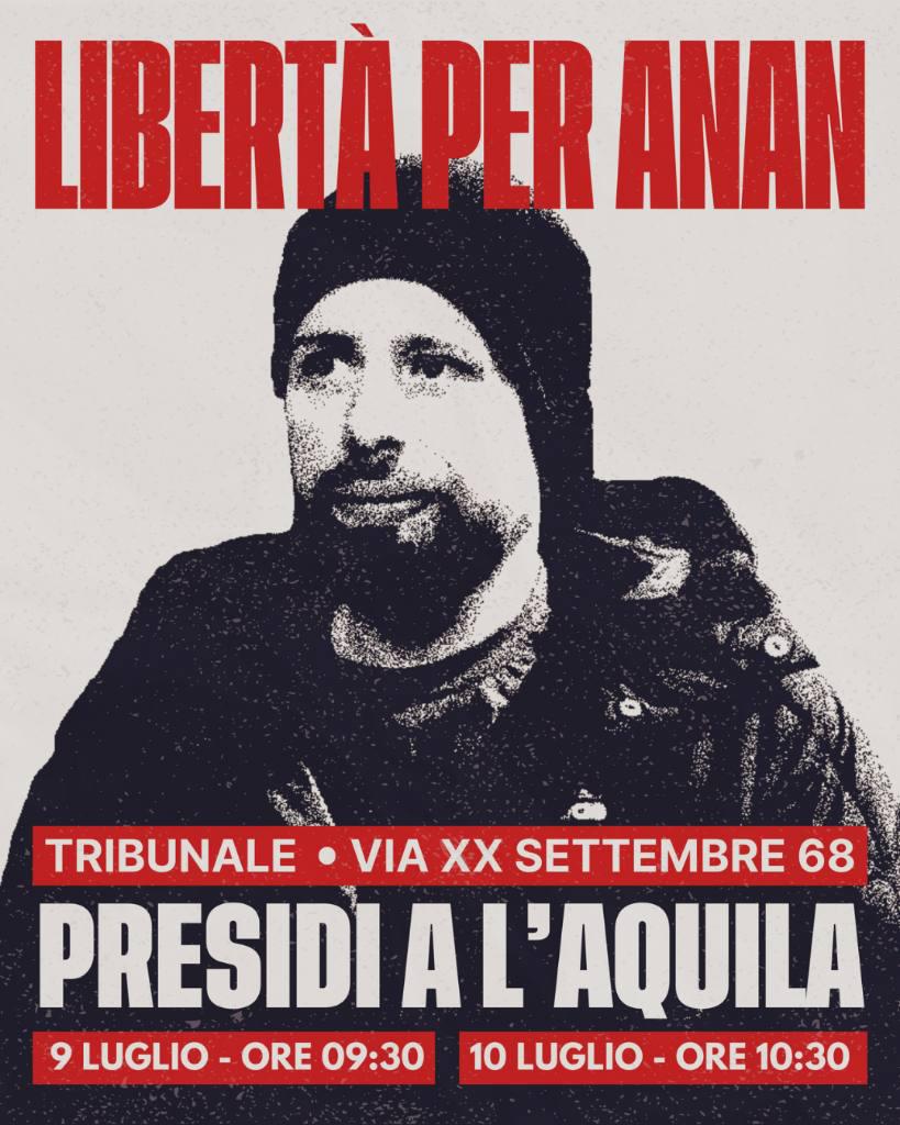 9 E 10 LUGLIO TUTTE E TUTTI A L’AQUILA PER ANAN